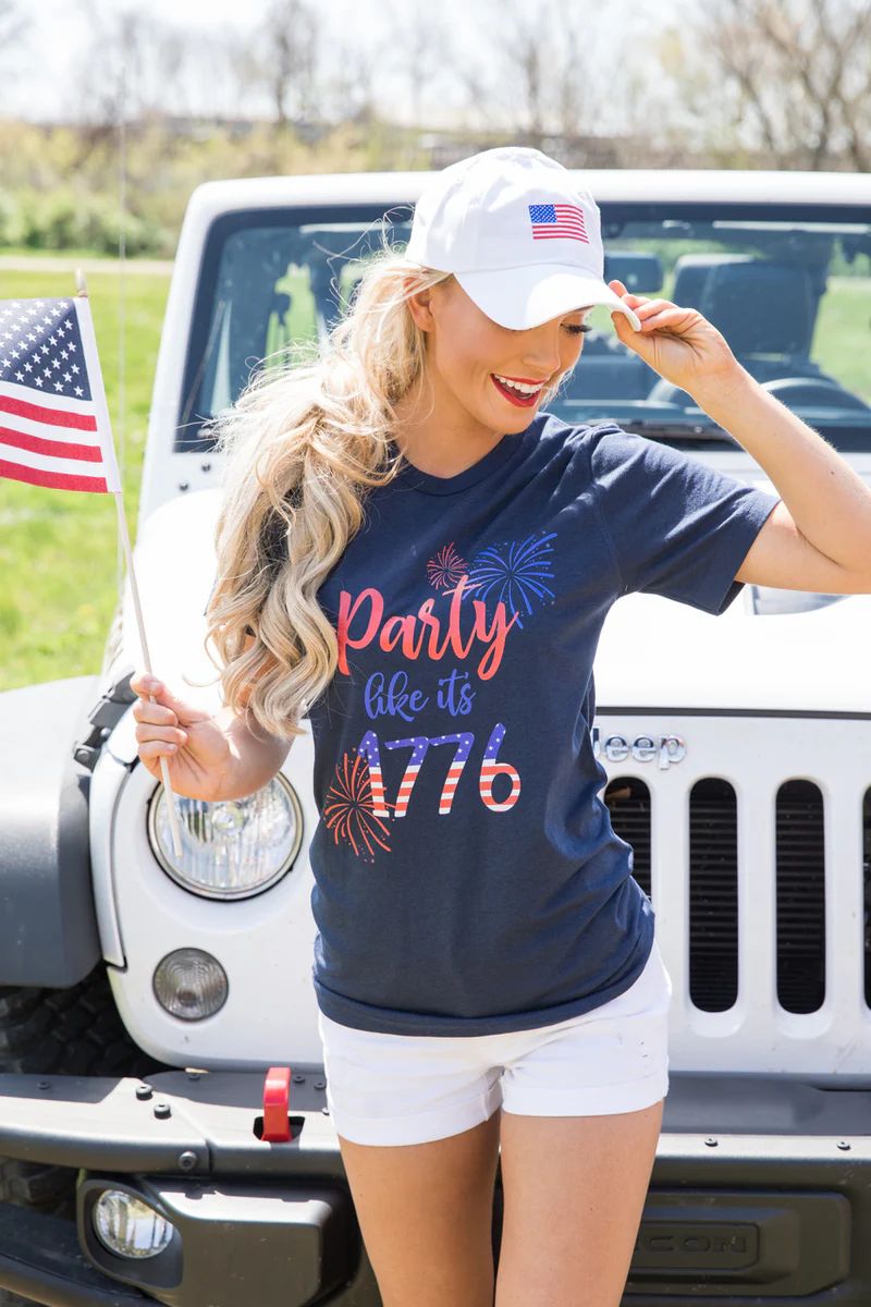 Party Like It's 1776 Script Graphic Tee DOORBUSTER | Pink Lily