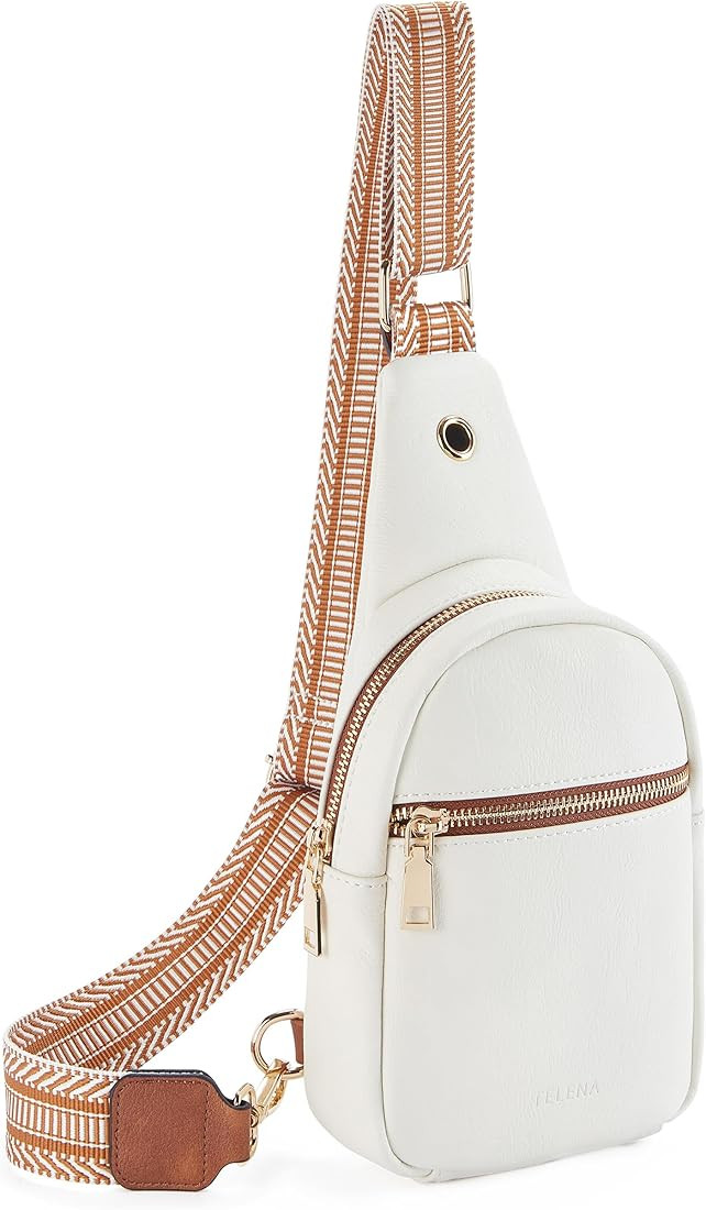 Small Sling Bag for Women Leather Crossbody Fanny Packs Chest Bag for Women | Amazon (US)