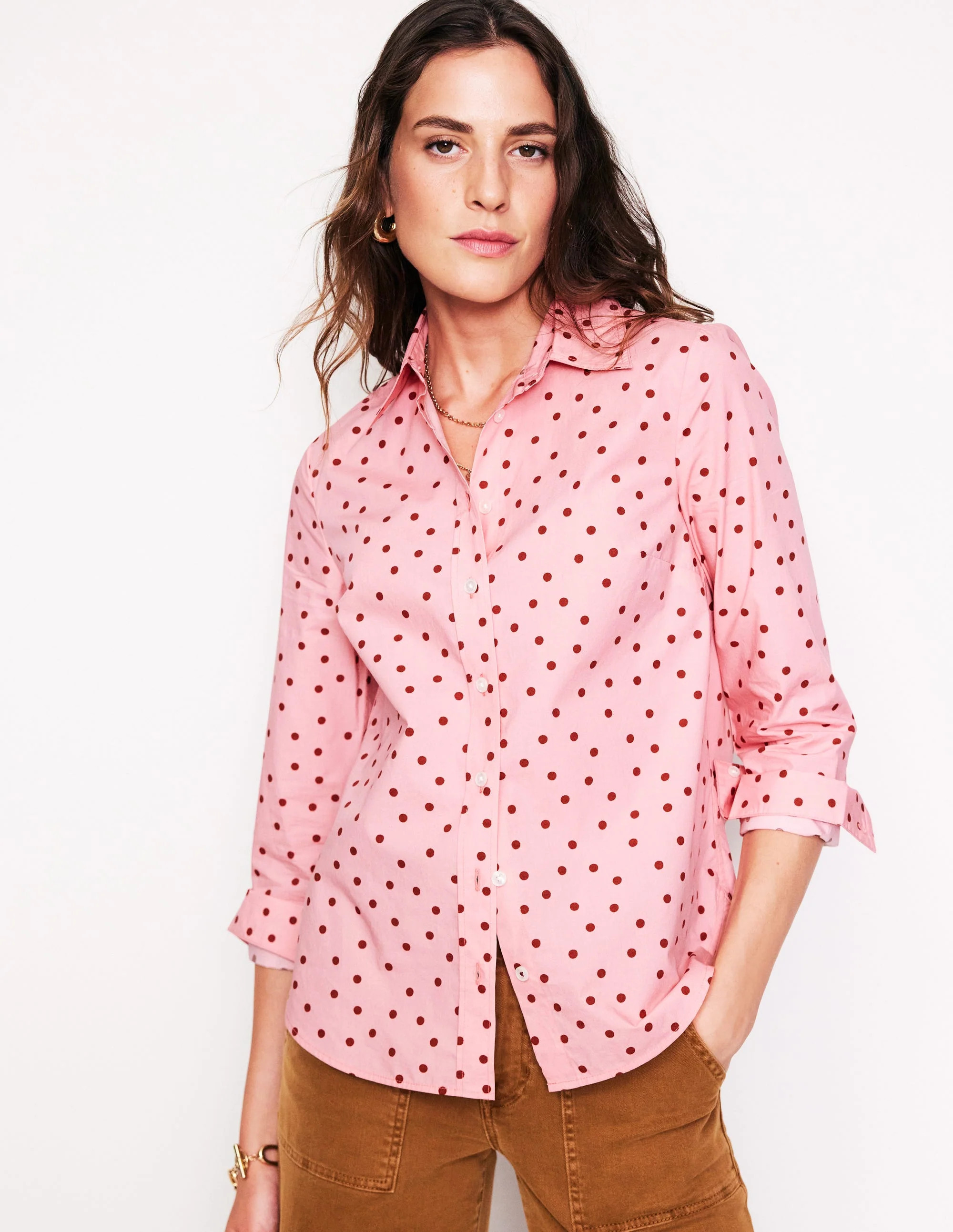 Sienna Cotton Shirt-Almond Pink, Sparse Spot | Boden (US)
