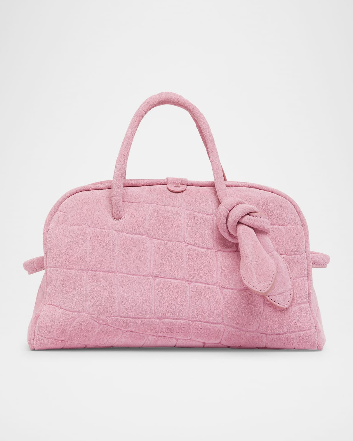 Le Petit Turismo Croc-Embossed Suede Bowling Bag | Neiman Marcus