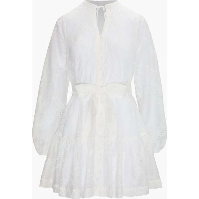 Hill House Home | The Yara Mini Dress, (White Patchwork Organza, Size 2X-Large) | Maisonette | Maisonette