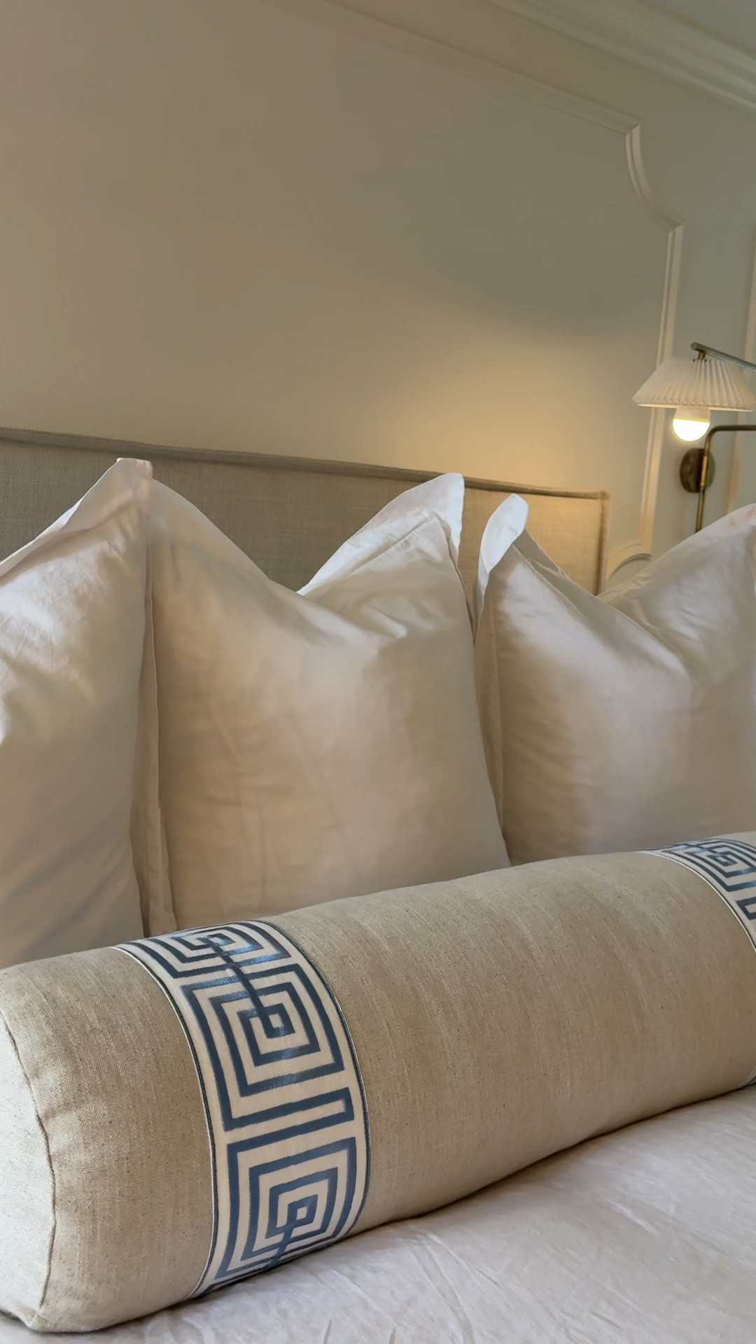 my bedding details 🩵 my bolster is from Dillard’s sale— i linked similars below! 

#LTKHome #LTKStyleTip