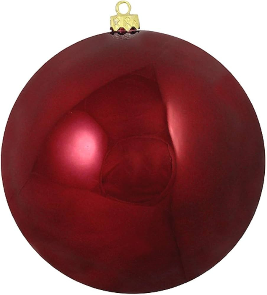 Northlight Burgundy Red Shatterproof Shiny Christmas Ball Ornament 8" (200mm) | Amazon (US)