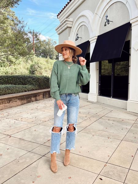 Cute and casual green mock neck knit everyday style Fall outfit. Use my code ASHLEY15 for the next 4 days only! 

Magnolia boutique 
Fall style 


#LTKsalealert #LTKunder50 #LTKSeasonal