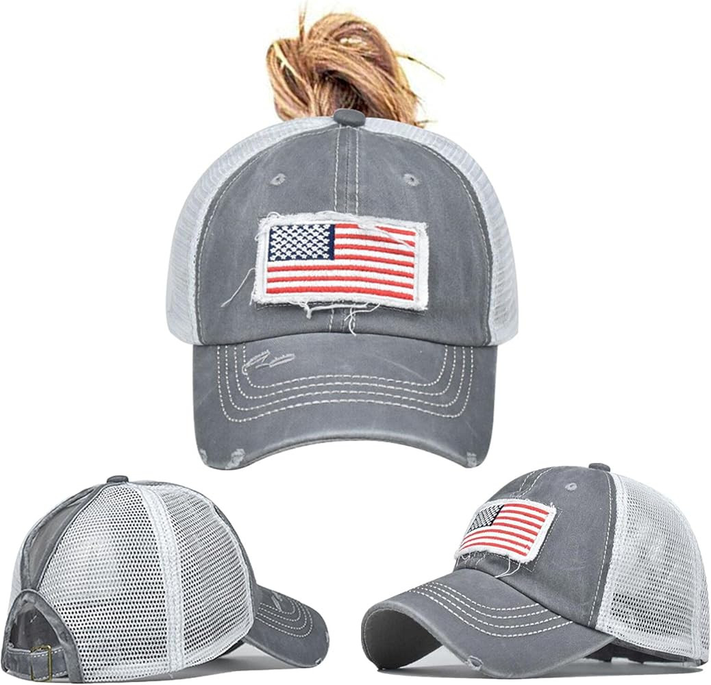 ProMindFun Womens Pony Hat High Ponytail Baseball Cap Girls Messy Bun Caps Camouflage Trucker Bad... | Amazon (US)