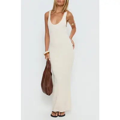 Princess Polly Imirisa Scoop Neck Knit Maxi Dress in Cream at Nordstrom, Size Medium/large | Nordstrom