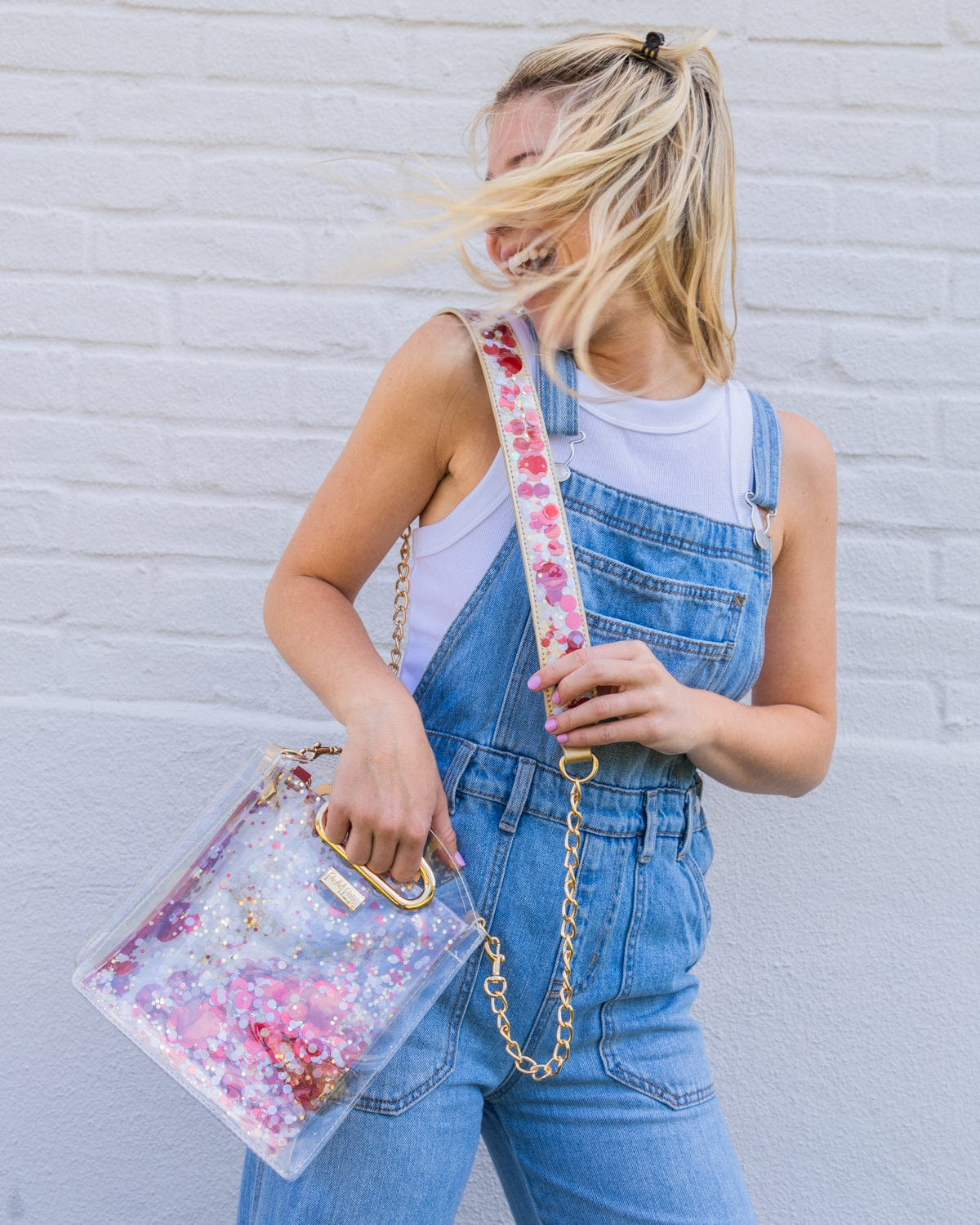 adjustable confetti strap and cooper clear bag bundle | Packed Party