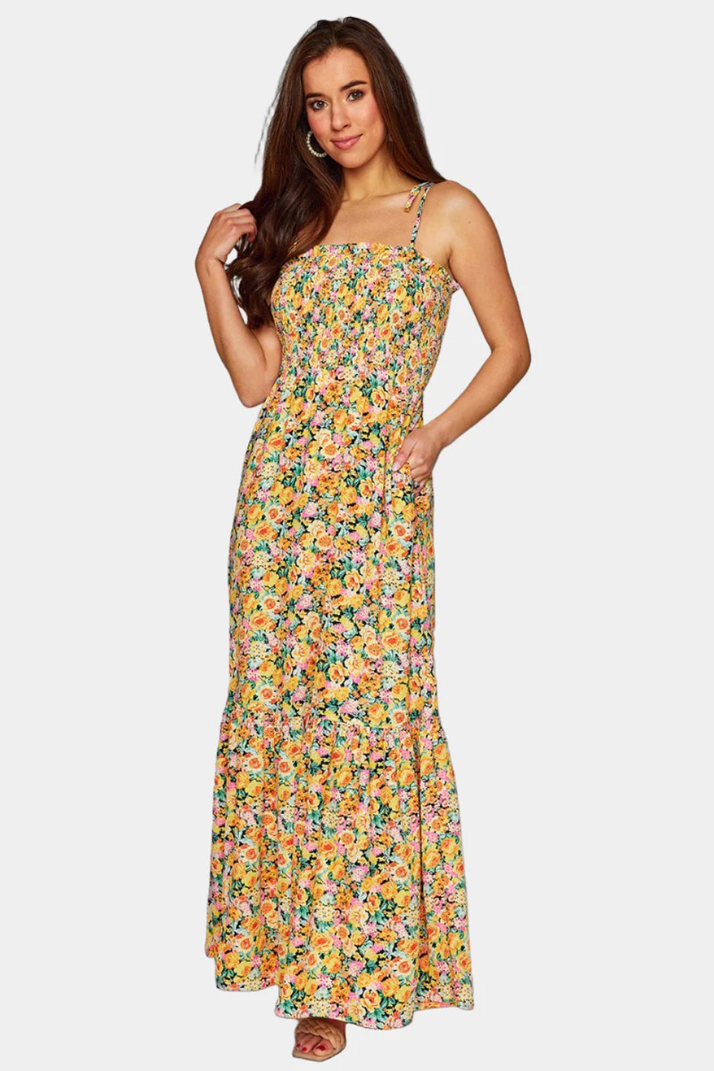 Kendra Tie-Shoulder Maxi Dress - Firefly | BuddyLove