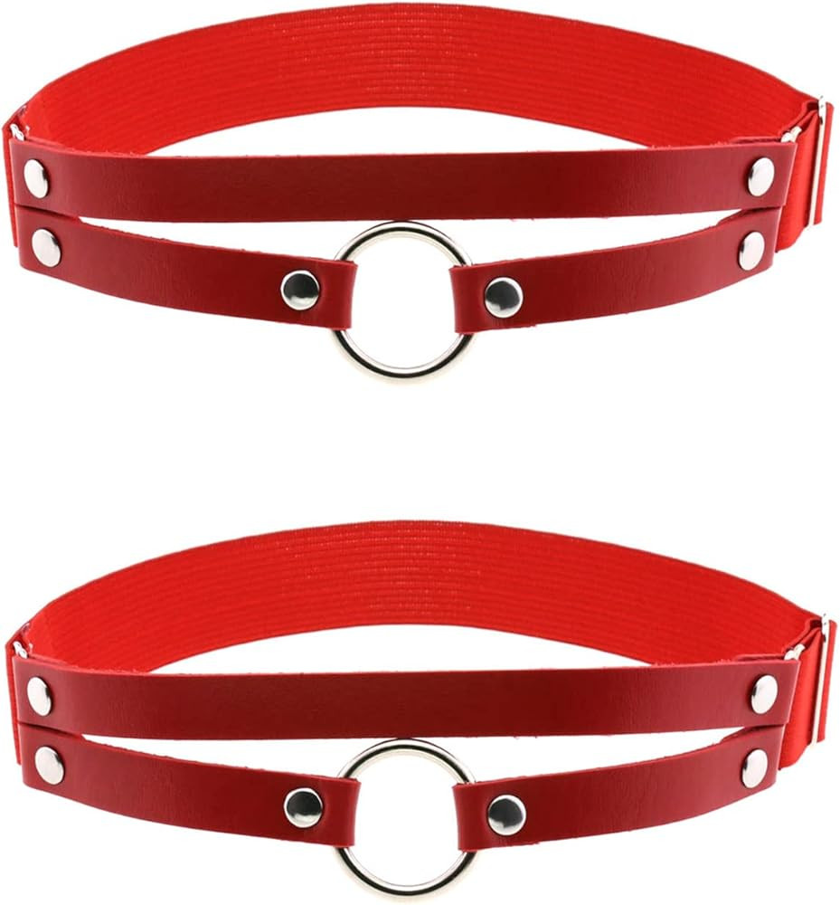 Adjustable O-ring Leg Garter, Elastic Thigh Garters Belt for Women, 1 Pair | Amazon (US)