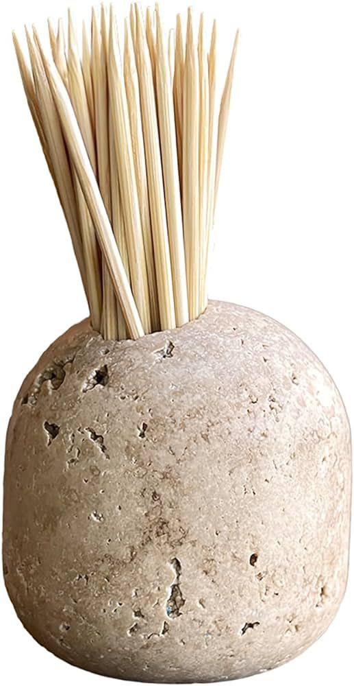 Travertine Toothpick Holder, Match Holder, Decorative Natural Stone Home Decor | Amazon (US)