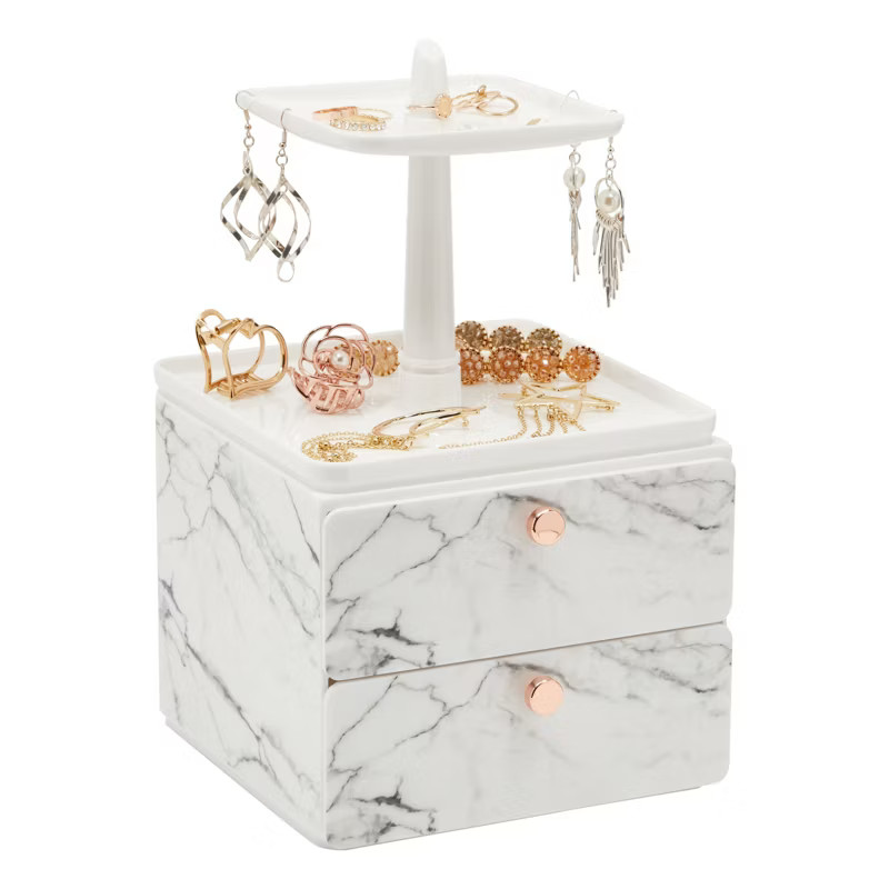 Glamlily Marble Makeup Organizer with Rose Gold Trim | Target