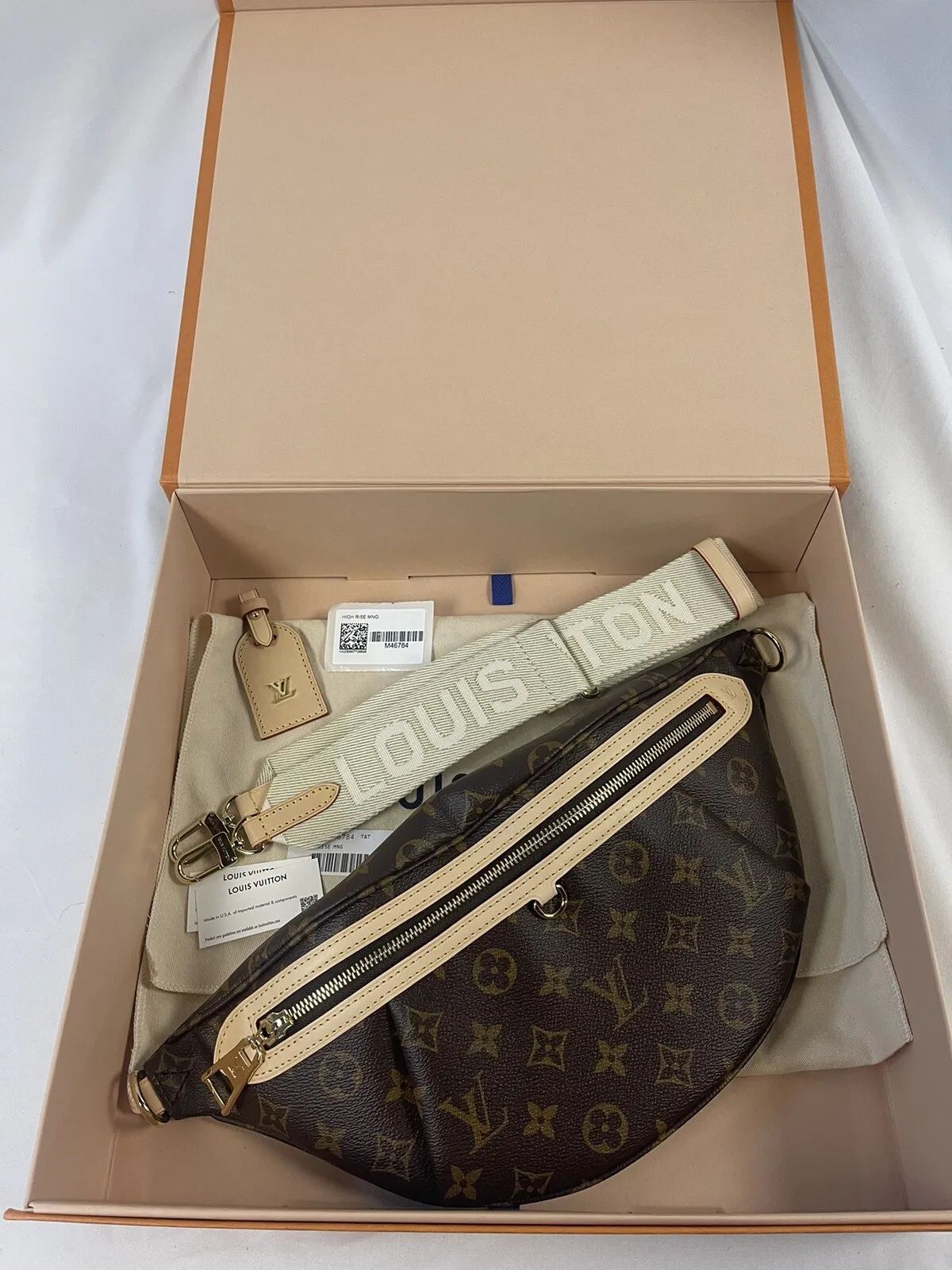 Louis Vuitton High Rise Brown Monogram Logo Crossbody Belt Bag Bumbag M46784 NEW | eBay US