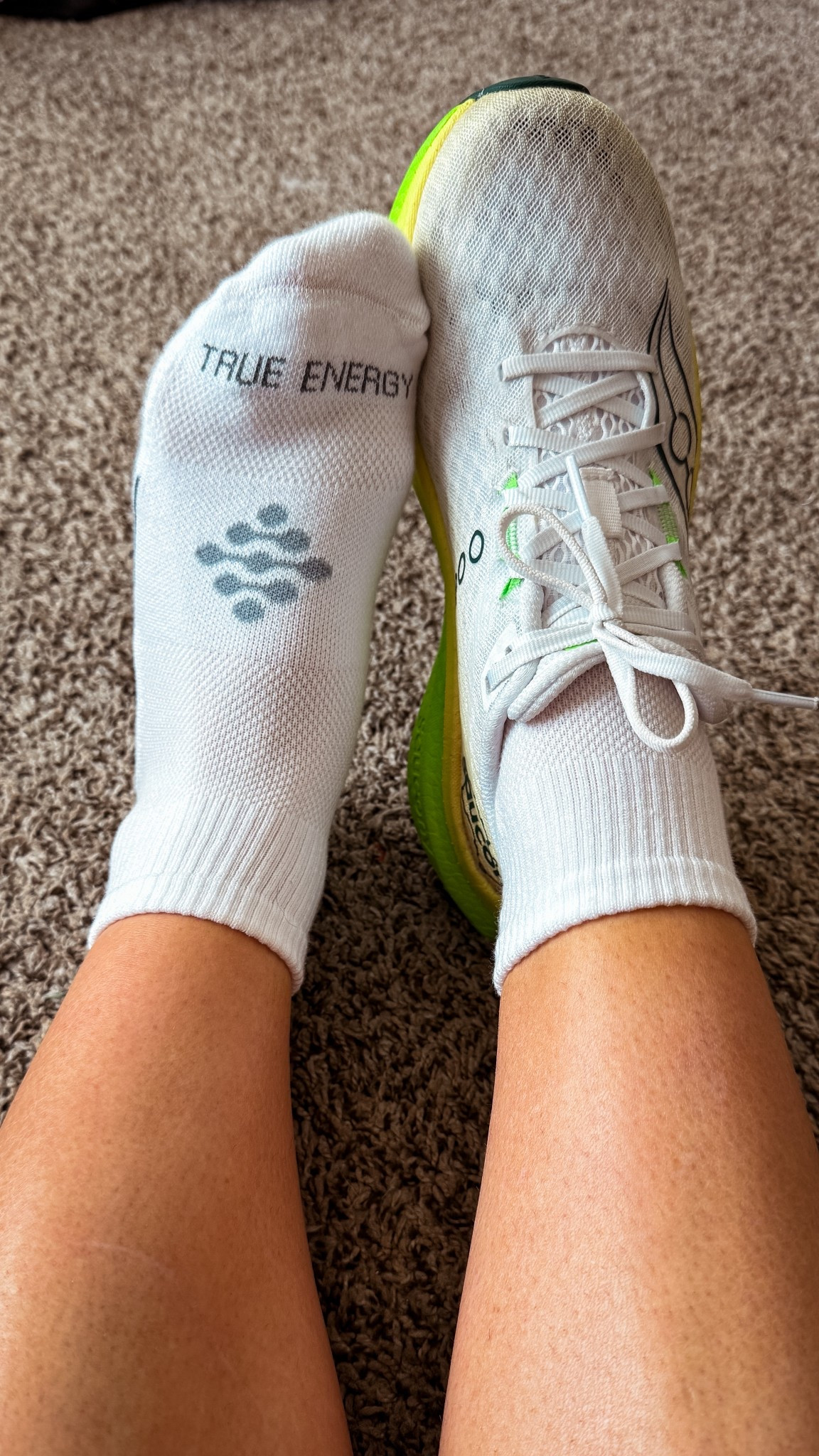The compression sock support underneath my running shoes. Don’t sleep on your socks! #ad #bringtheenergy 

#LTKgrwm #LTKfitnessgoals