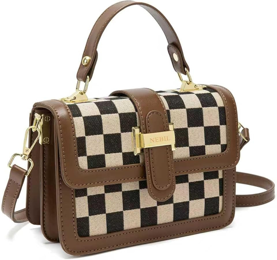 NEBIL Women Checkered Crossbody Bags,Women Checkerboard Cross Body Purses Plaid Handbags | Amazon (US)
