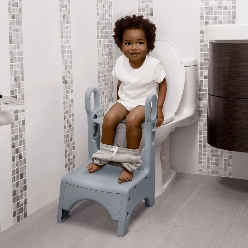 Delta Children Little Jon-EE Adjustable Potty Seat and Step Stool - White/Gray | Target