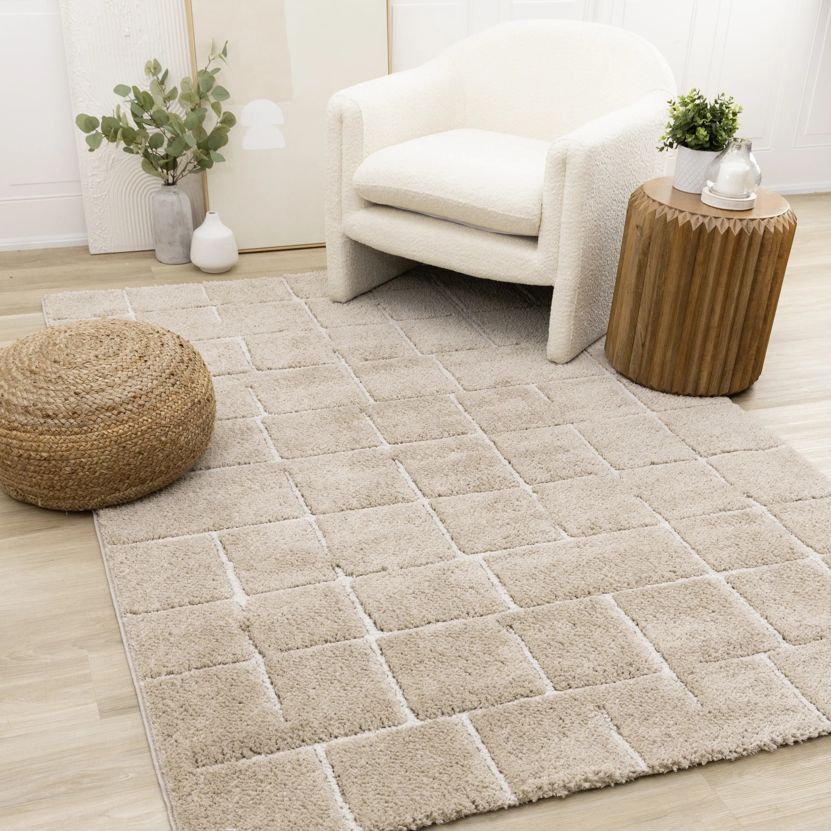 Latasia Tan Cream Cozy Neutral Modern Area RugByUnion Rustic1.0Rated 1 out of 5 stars.1 Review | Wayfair North America