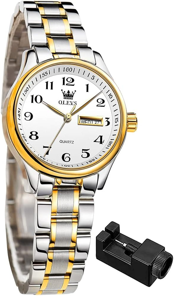 OLEVS Women Watches Business Dress Female Ladies for Small Wrist Watch Gold Silver Tone Stainless... | Amazon (US)