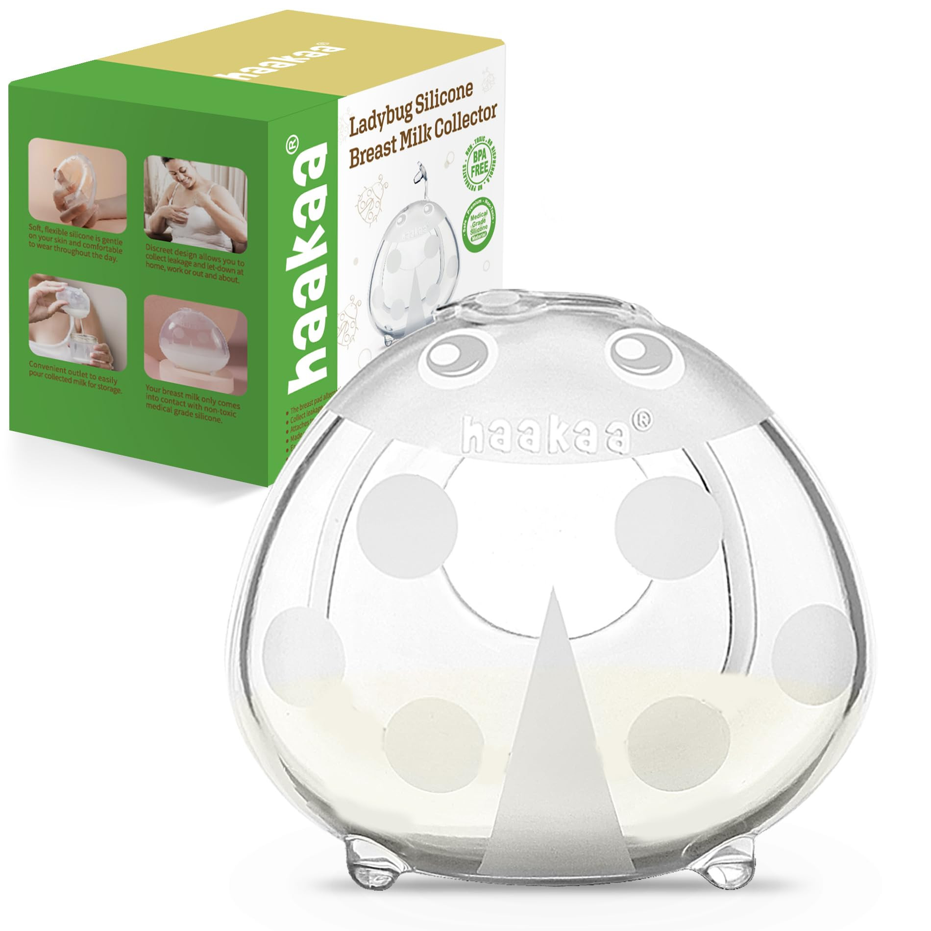 haakaa Ladybug Milk Collector 1.4oz/40ml 1pc - Wearable Nursing Cup | Soft Breast Shell | Breastm... | Amazon (CA)