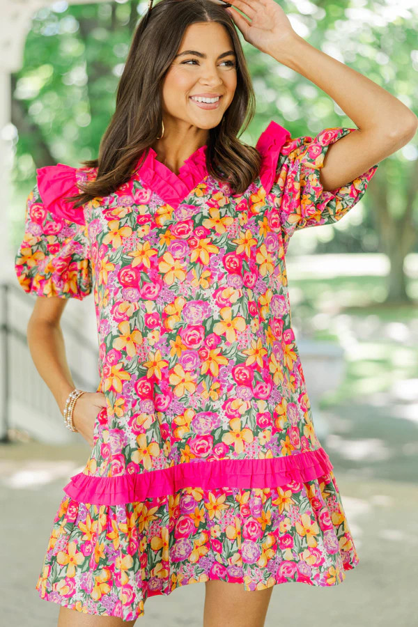 Keeps Getting Better Pink Floral Dress | The Mint Julep Boutique