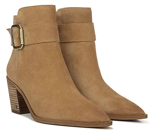 Sam Edelman Suede Ankle Boots with Buckle - Leonia | QVC