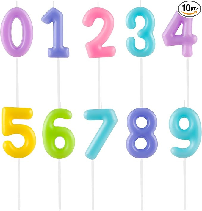 Macaron 10pcs Pastel Numeral Birthday Candles - Cake Numeric Candles Number 0 1 2 3 4 5 6 7 8 9,U... | Amazon (US)