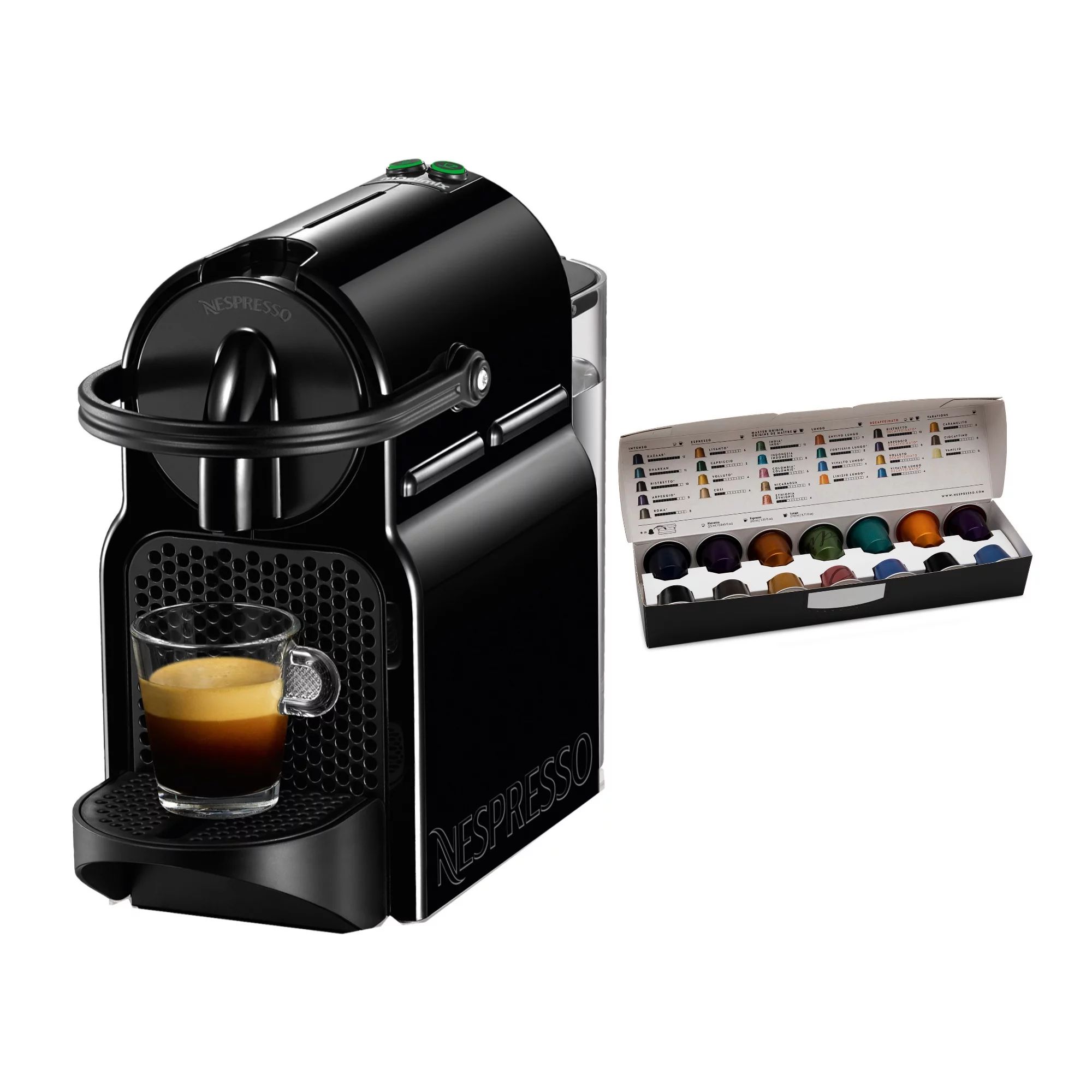 Nespresso Inissia Espresso Maker (Black) and Coffee Capsules Pods Bundle | Walmart (US)