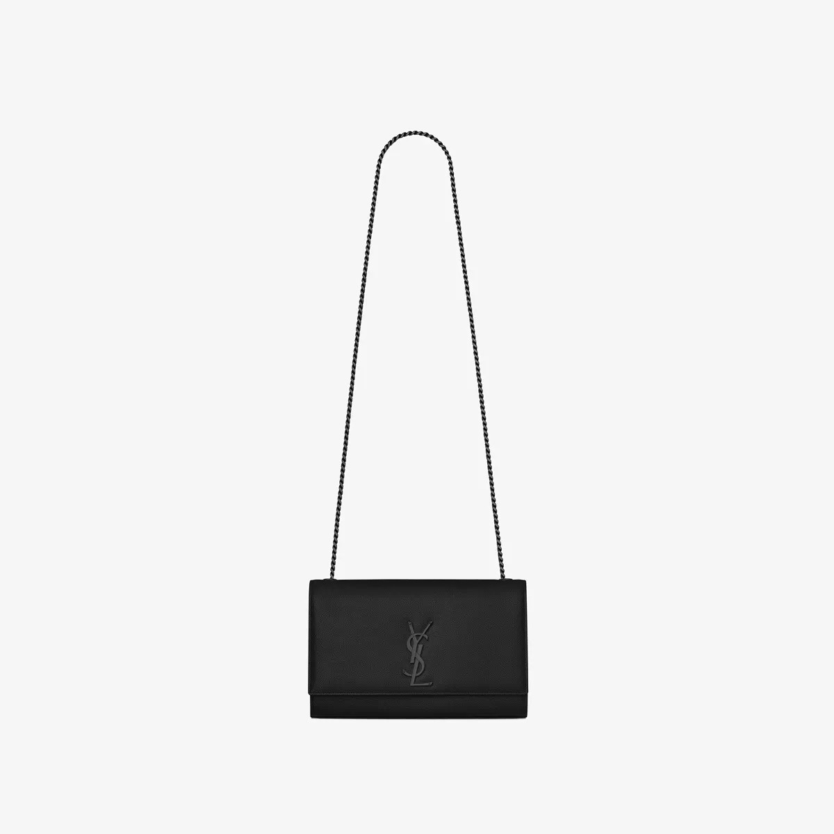 Kate Medium Chain Bag Ingrain De Poudre Leather Black One Size | Saint Laurent Inc. (Global)