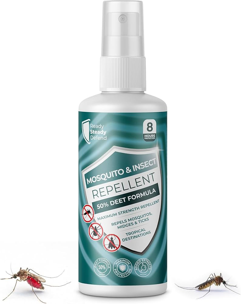 50% DEET Insect Repellent Spray - Maximum Strength, 8-Hour Protection, Repels Mosquitoes, Midges,... | Amazon (UK)