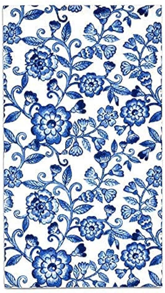 100 Blue Floral Guest Napkins Decorative Hand Towels 3 Ply Disposable Paper Spring Flowers Napkin... | Amazon (US)