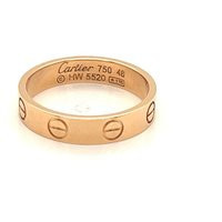 Cartier Mini Love 18K Rose Gold Wedding Band Ring W/Cert - Size 4.5 | Etsy (US)