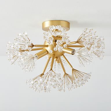 Monique Lhuillier Crystal Flowers Flushmount | Pottery Barn Teen