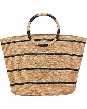 Straw Bag Straw Handbags Tote Bag for Women Straw Tote Bags Rattan Woven Straw Beach Bags for Wom... | Amazon (US)