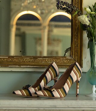 Antonio Melani x Style Bungalow Worth Striped Fabric Bow Detail Stiletto Pumps | Dillard's | Dillard's