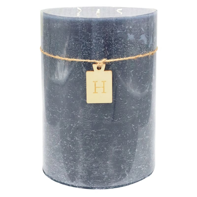Dark Navy Blue Unscented Pillar Candle, 6x8 | At Home
