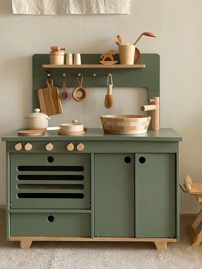 Dusty Green Plywood Play Kitchen | Etsy (CAD)