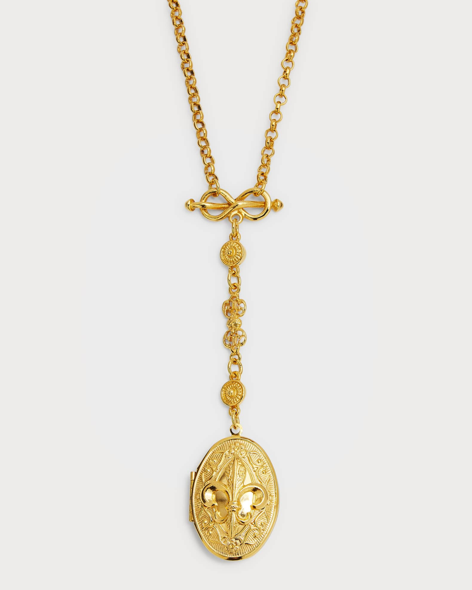 24k Gold Electroplated Fleur-De-Lis Long Necklace | Neiman Marcus