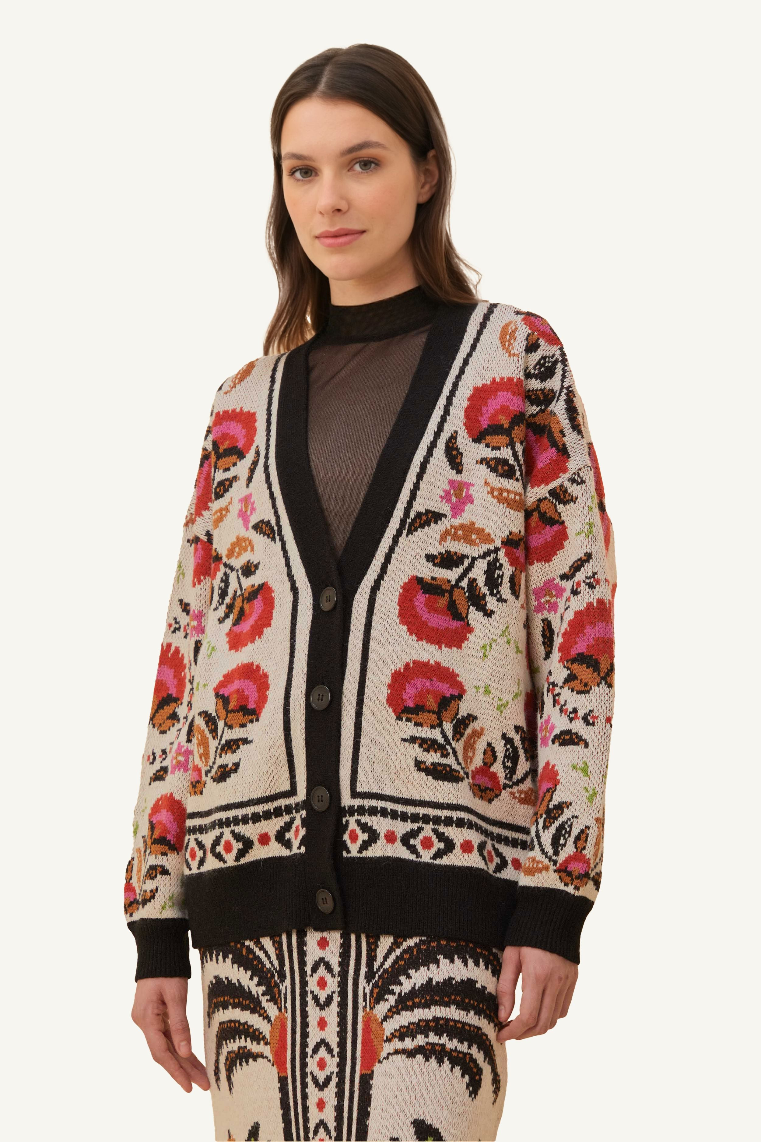 Sand Palms Paradise Knit Cardigan | FarmRio (US)