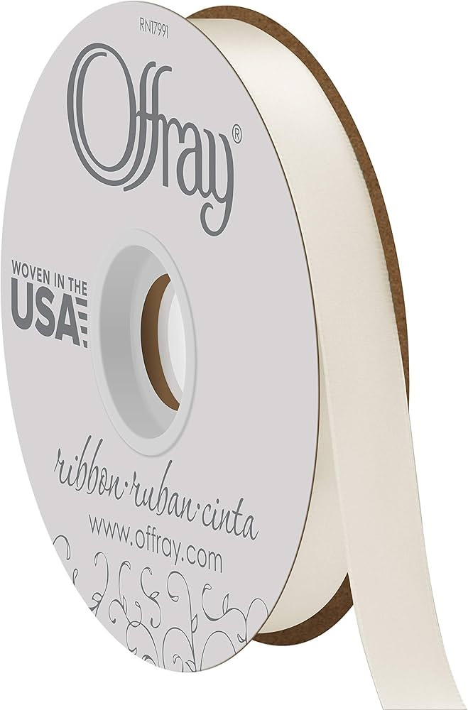 Double Face Satin Ribbon, 50 Yards, Antique White | Amazon (US)