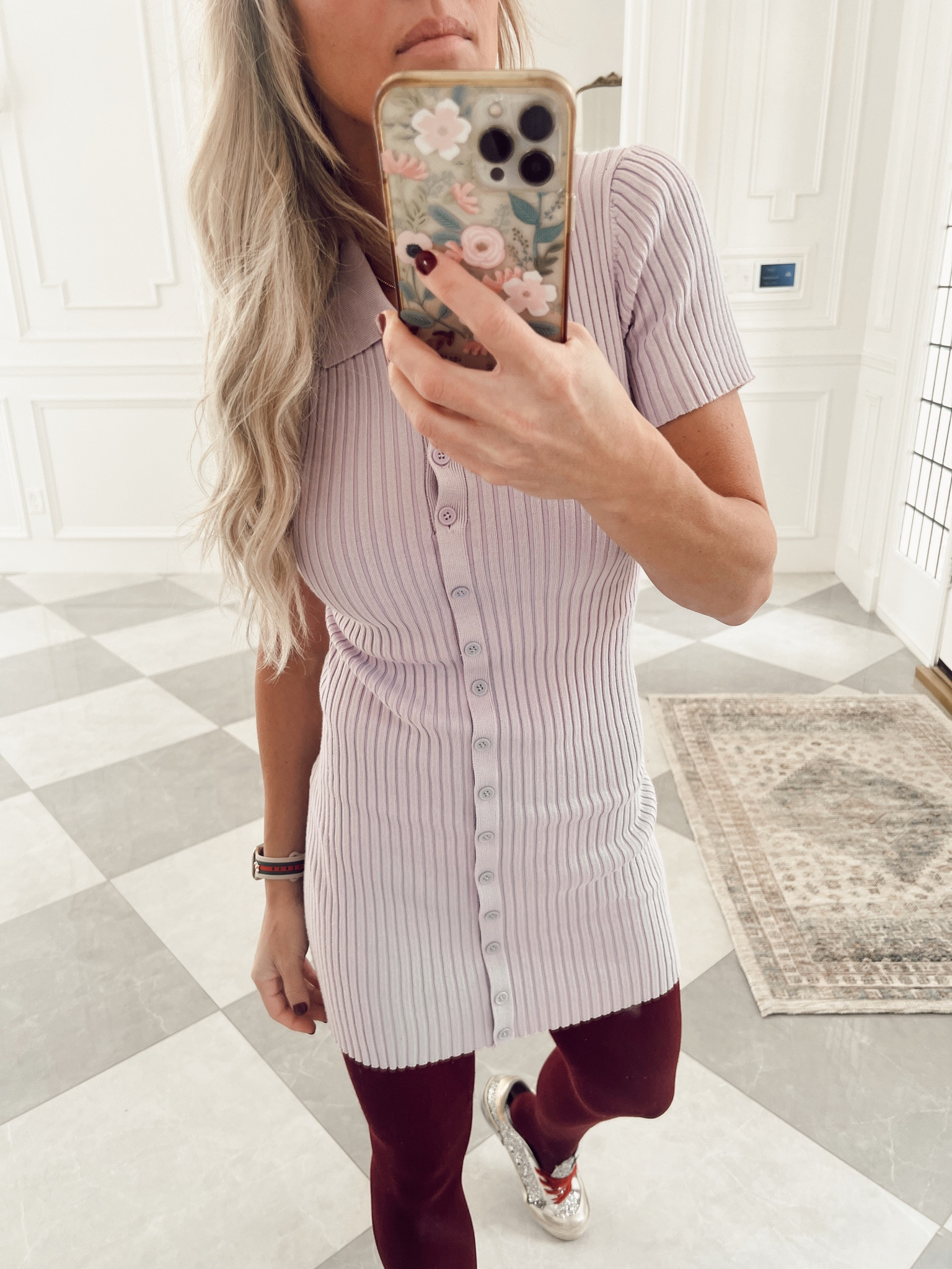 Purple rubbed collar dress for women 

#LTKstyletip #LTKfamily #LTKunder50