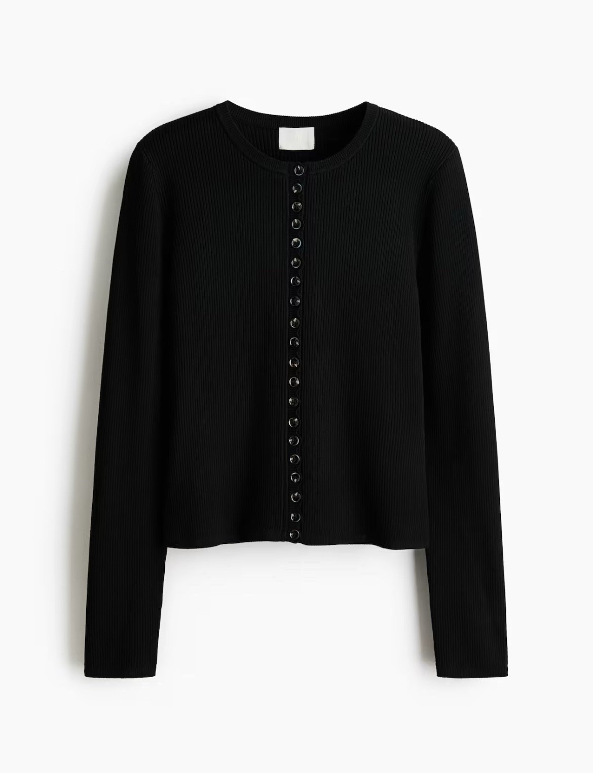 Button up ribbed black cardigan 

#LTKSeasonal #LTKFindsUnder50