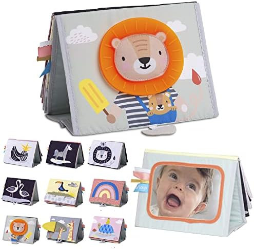 Taf Toys Savannah Infant Tummy-time Soft Crinkle Activity Book with Huge Baby Safe Mirror, 3D Act... | Amazon (US)