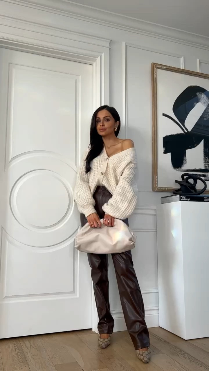 Abercrombie fall outfit
Abercrombie waffle cardigan 
Abercrombie faux leather brown pants

#LTKFindsUnder100 #LTKSeasonal #LTKFindsUnder50