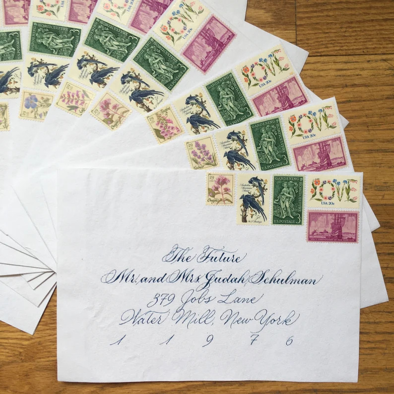 Custom Vintage Stamp Set Unique Personalized Vintage Stamp for 2ounce or Square Envelope Wedding ... | Etsy (US)