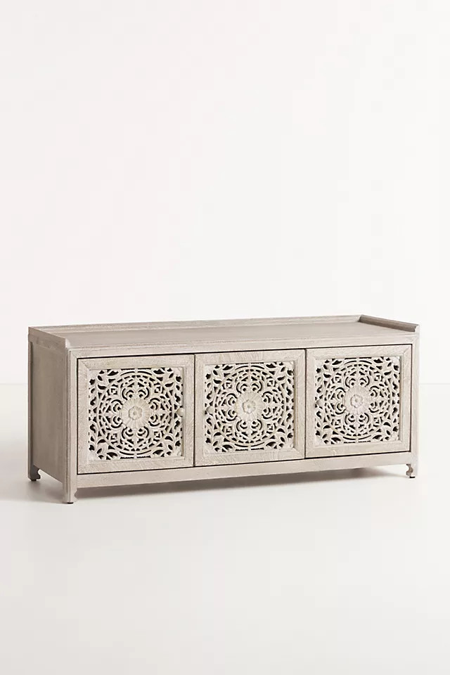 Handcarved Lombok Storage Bench | Anthropologie (US)