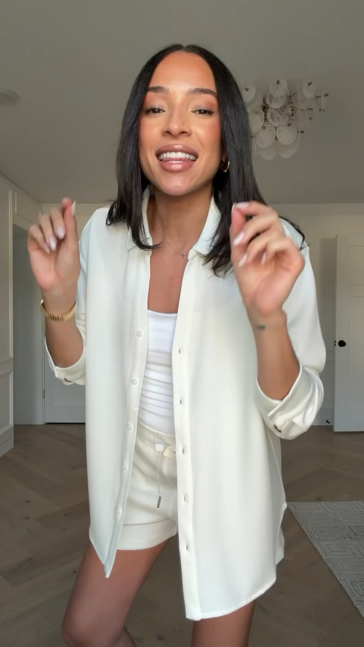 Use code NENAXSPANX for 15% OFF your first order! The most comfortable, lightweight and buttery soft material! Wearing size M button up and size S shorts 

work from home outfit, errands outfit, casual outfit, mom outfit, postpartum outfit, loungewear, matching set, summer outfit

#LTKSeasonal #LTKTravel
