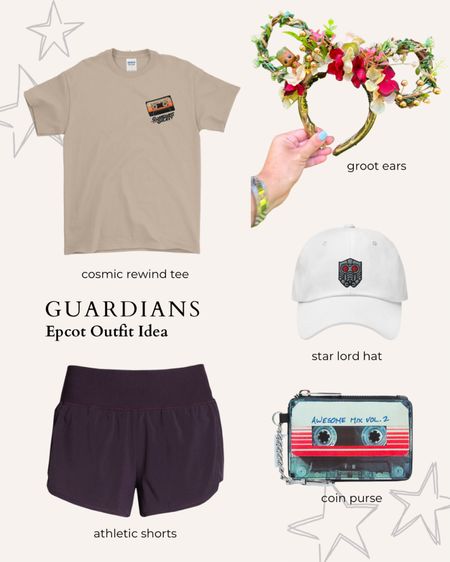 Guardians of the Galaxy themed outfit for visiting Epcot and riding the cosmic rewind!

Epcot outfits, theme park outfits, groot headband, cassette coin purse, black shorts, star lord hat

#LTKFind #LTKtravel #LTKstyletip