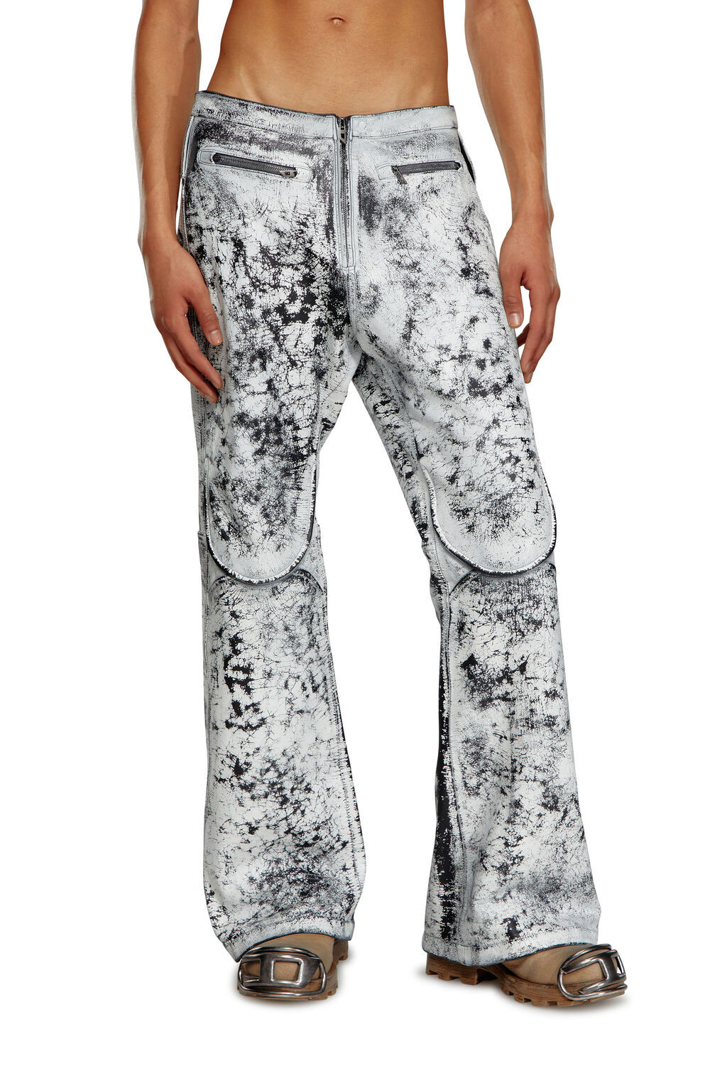 Treated leather pants | Diesel US