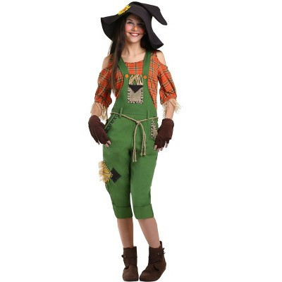 HalloweenCostumes.com Medium Women Scarecrow Costume for Women, Orange/Brown/Green | Target