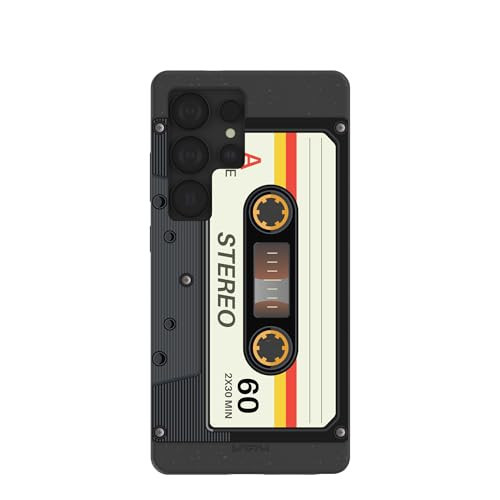 Pela | Phone Case Compatible with Samsung Galaxy S25 Ultra | Limited Edition | Supports Wireless Charging | Cute Eco Friendly | Black Cassette | Amazon (US)