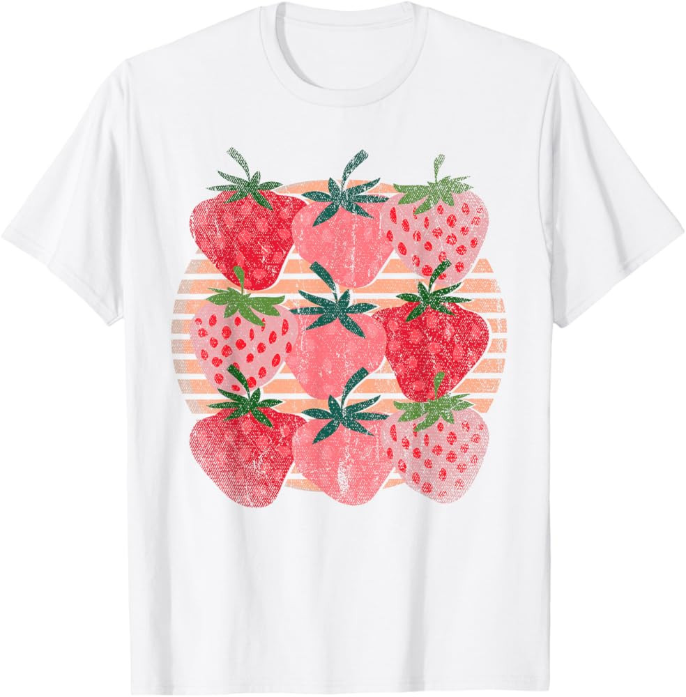 Retro Red Berry Fruit Cottagecore Strawberry T-Shirt | Amazon (US)